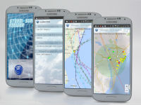 A collection phones showing various screens of the Storm Surge applicarion. Click to enlarge.